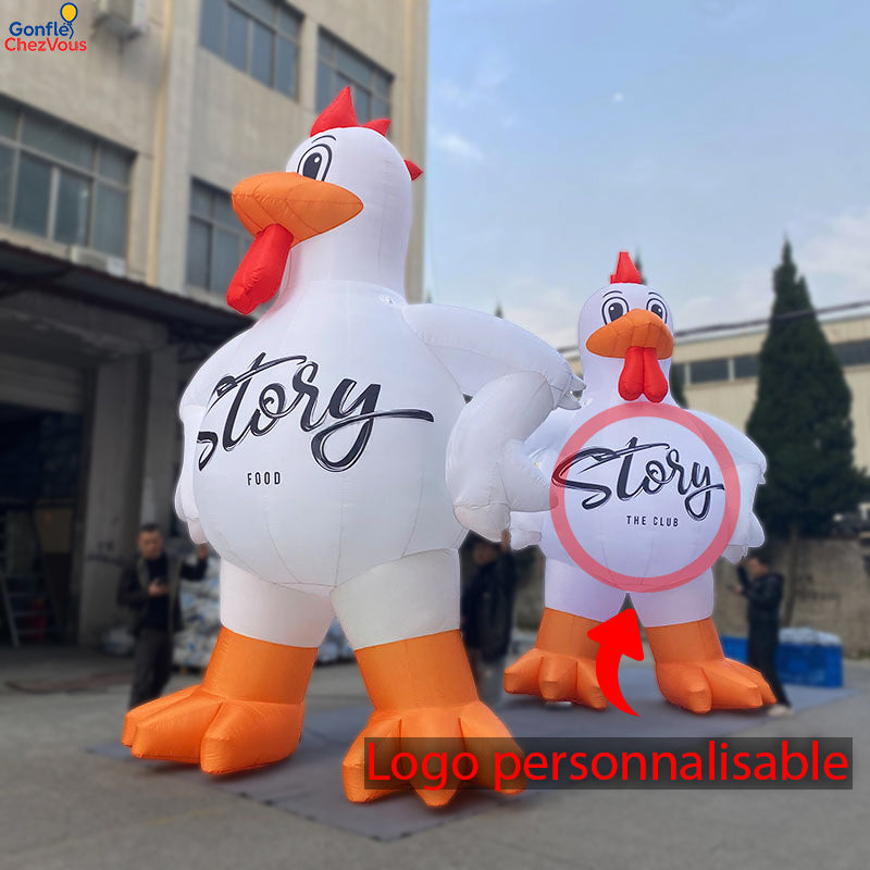 Poulet gonflable LED géant – avec logo personnalisable