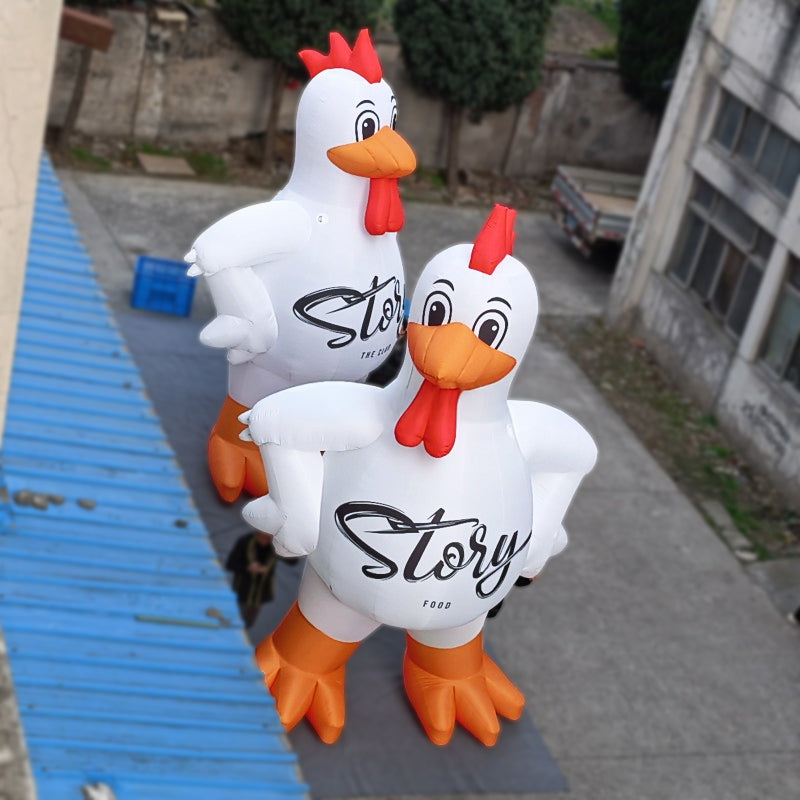 Poulet gonflable LED géant – avec logo personnalisable