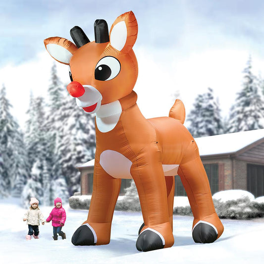 Renne gonflable géant de Noël