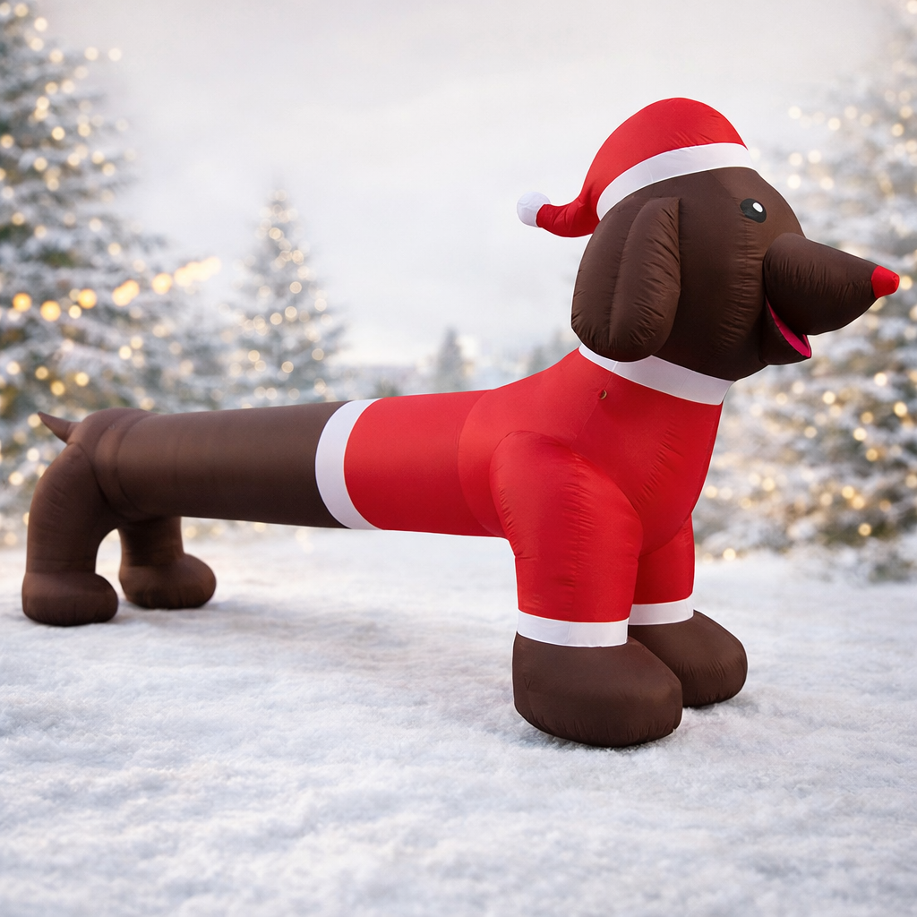 Chien Teckel de Noël Gonflable