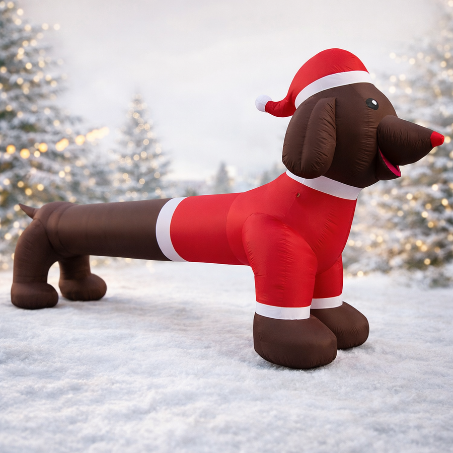 Chien Teckel de Noël Gonflable