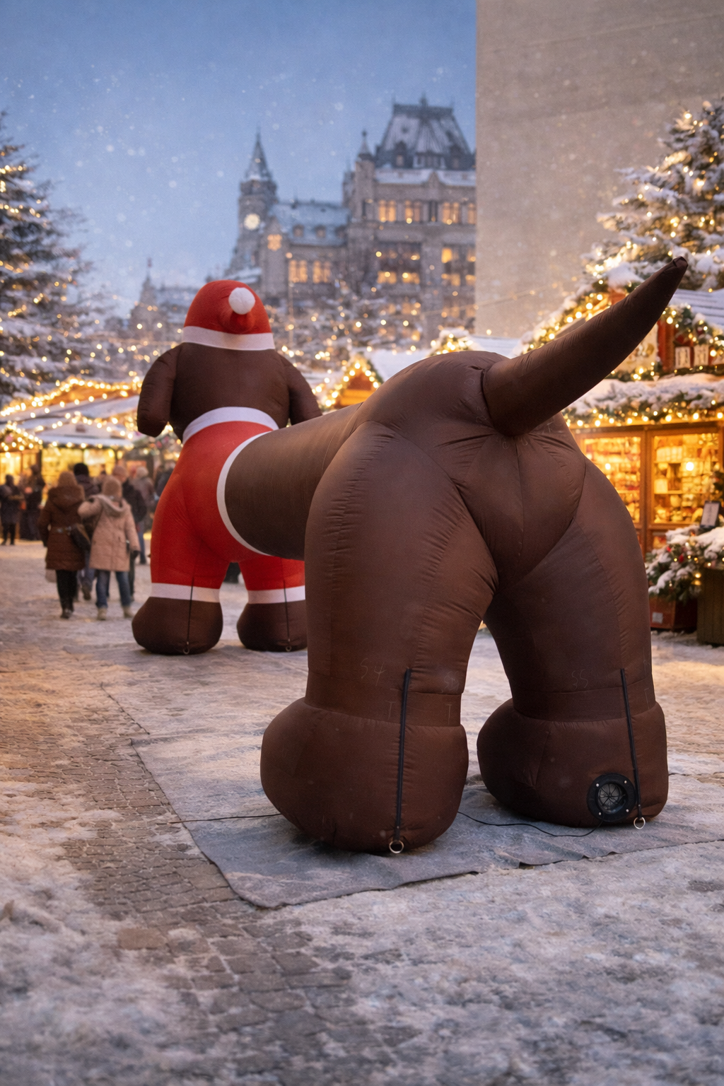 Chien Teckel de Noël Gonflable