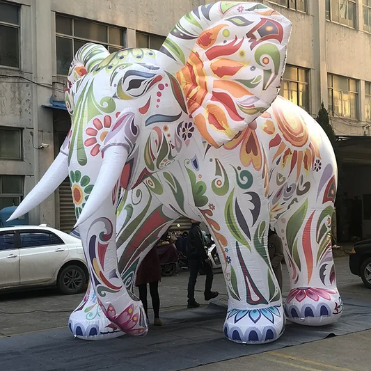 Éléphant Coloré Gonflable Géant