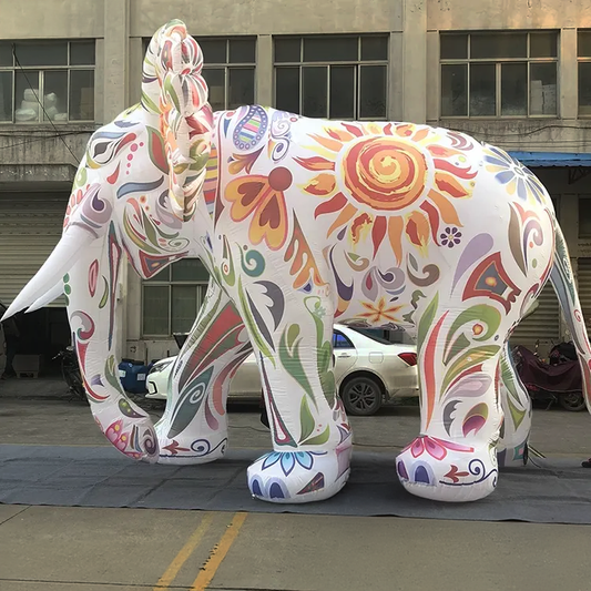Éléphant Coloré Gonflable Géant