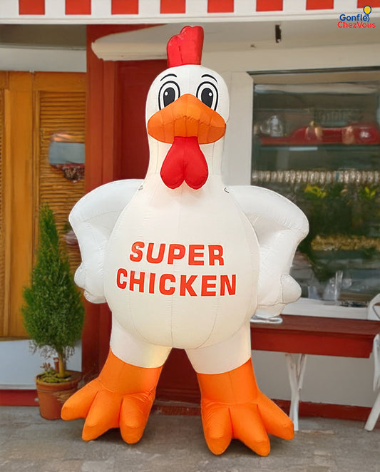 Poulet gonflable LED géant – avec logo personnalisable